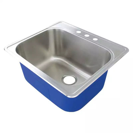 Transolid TRS_MTSB252212-3 25" Drop In Single Basin Stainless - Brushed